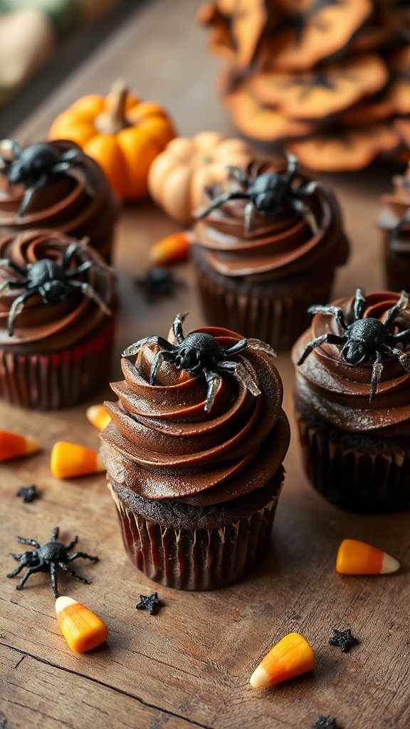 chocolate cupcakes with decorations chocolate cupcakes with decorations