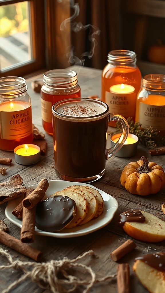cider infused cinnamon hot chocolate