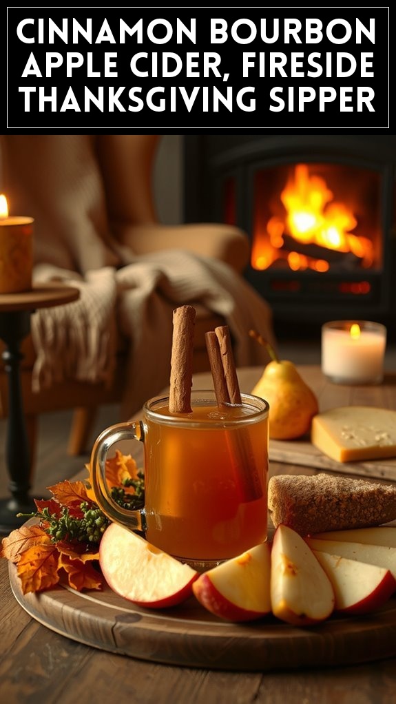 Cinnamon Bourbon Apple Cider, Fireside Thanksgiving Sipper