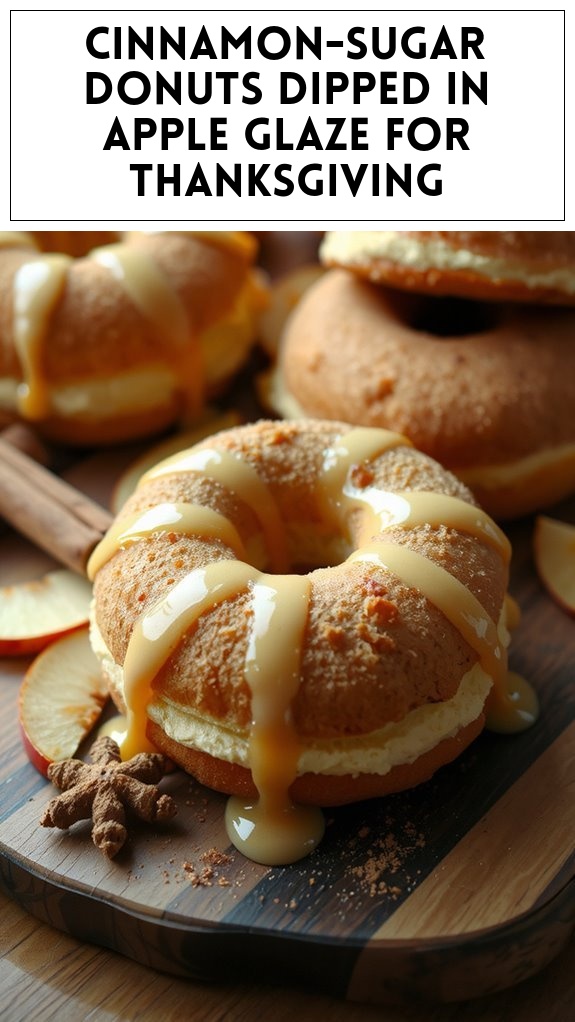 Cinnamon-Sugar Donuts Dipped in Apple Glaze for Thanksgiving