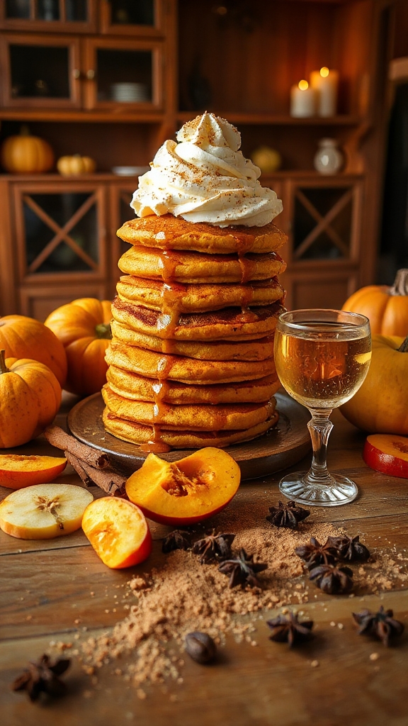 cinnamon roll pumpkin pancakes