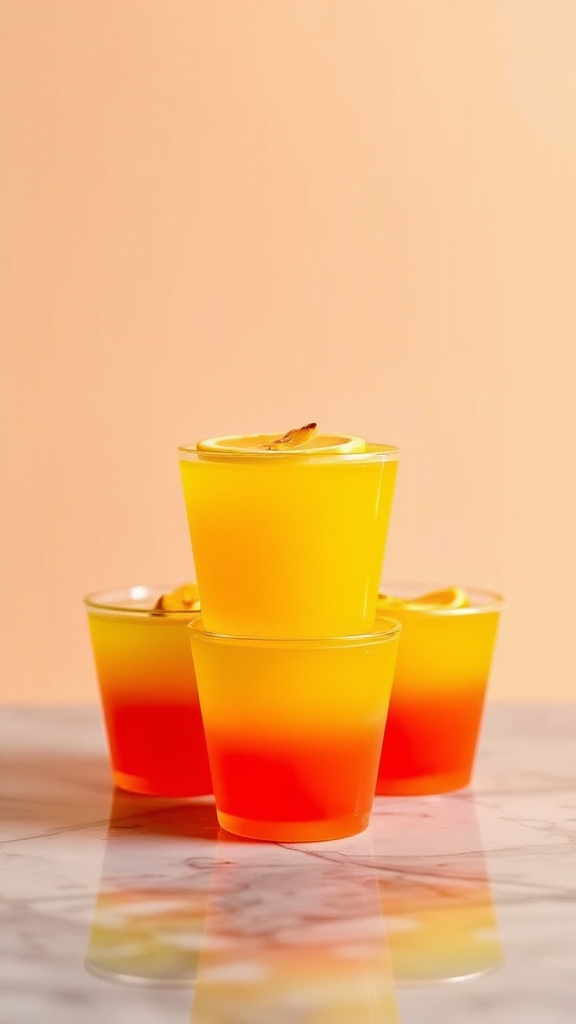 citrus flavored jello shot layers