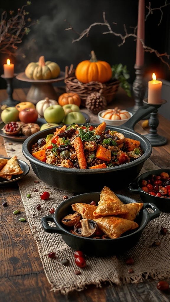 colorful autumn grain bowl