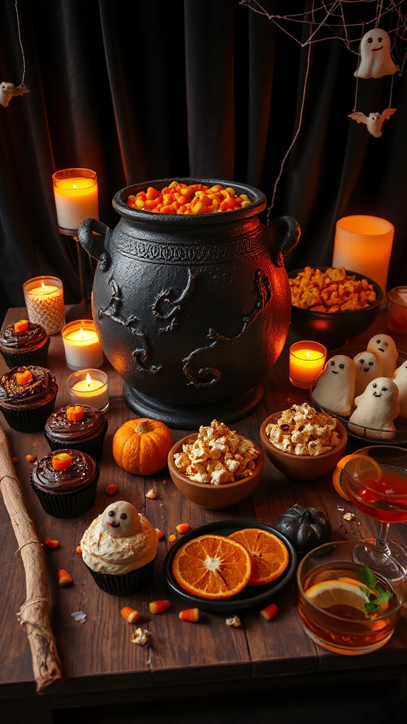 colorful halloween candy centerpiece
