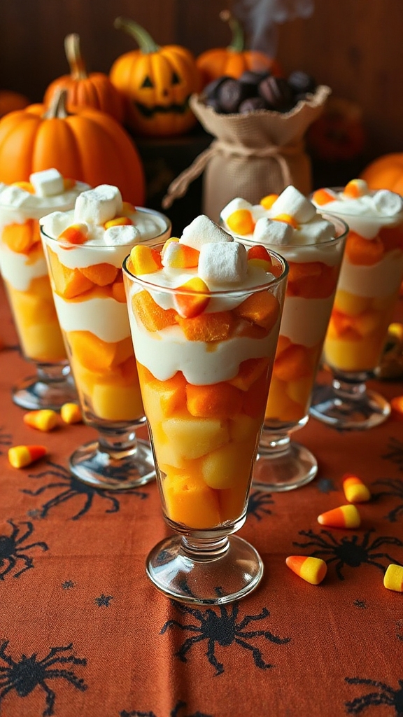 colorful halloween fruit cups