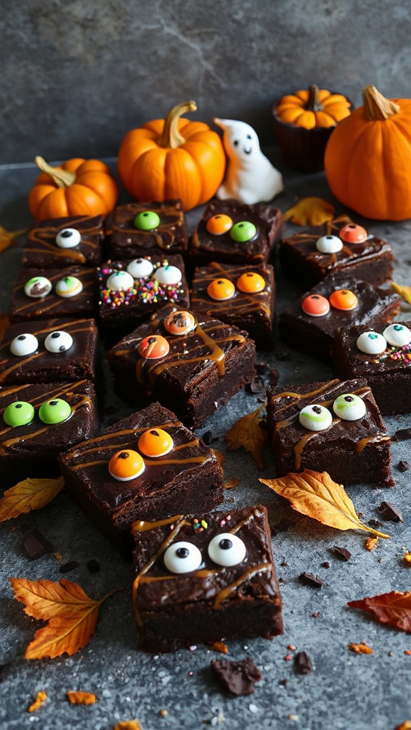 colorful monster brownie treats