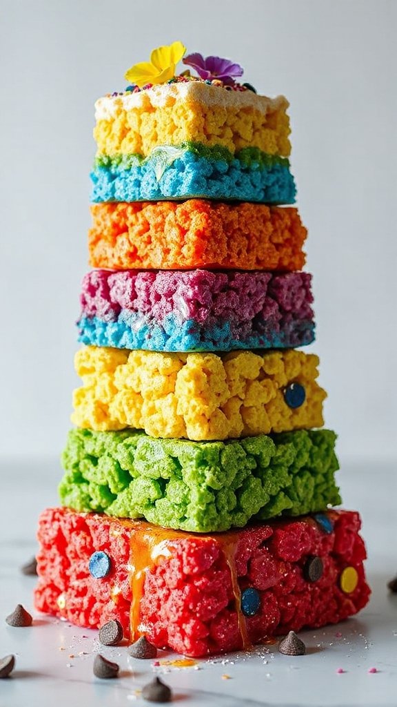 colorful rice krispies tower colorful rice krispies tower