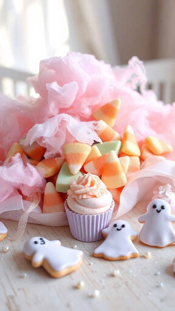 cotton candy candy corn treats
