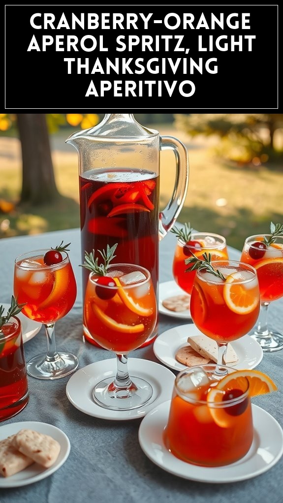 Cranberry-Orange Aperol Spritz, Light Thanksgiving Aperitivo
