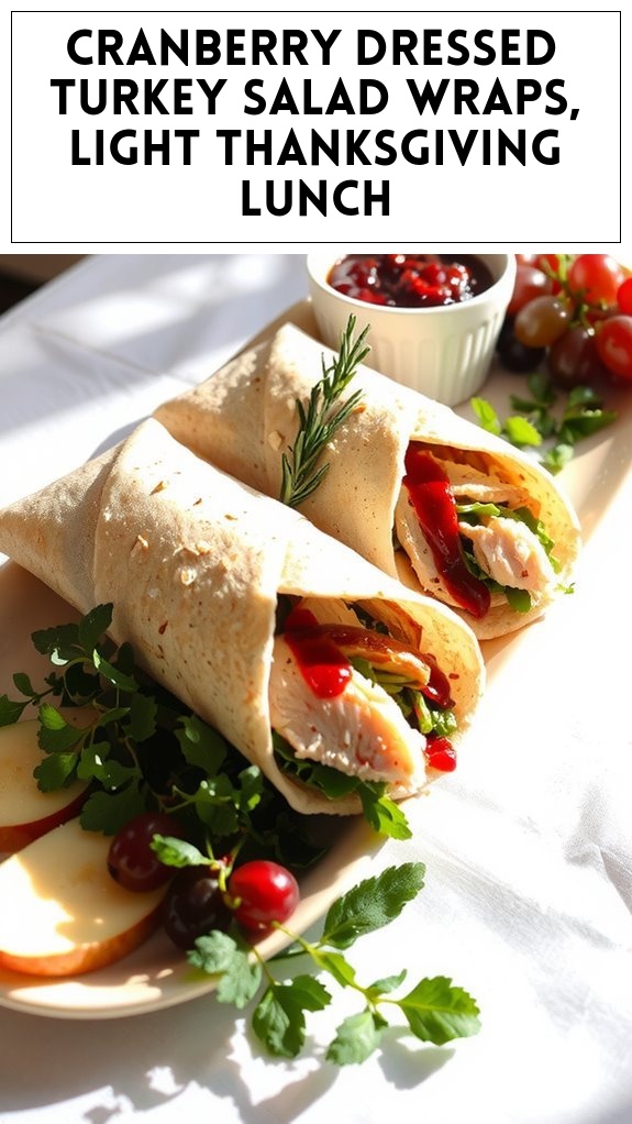 Cranberry‑Dressed Turkey Salad Wraps, Light Thanksgiving Lunch