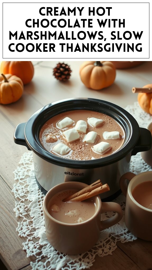 Creamy Hot Chocolate With Marshmallows, Slow Cooker Thanksgiving