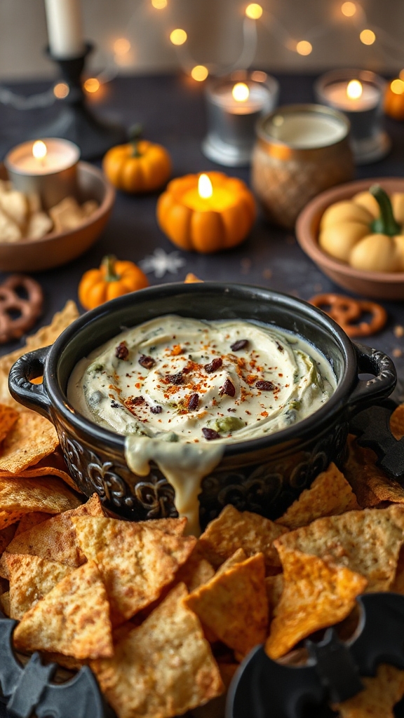 creamy halloween artichoke dip