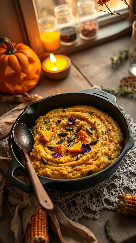 creamy pumpkin spinach risotto