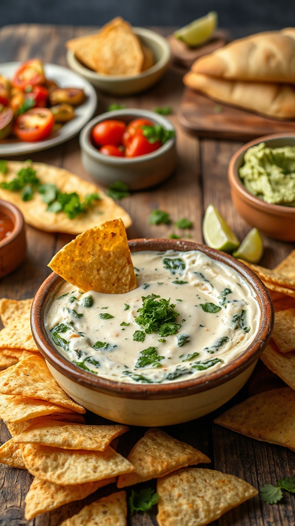 creamy southwestern spinach dip