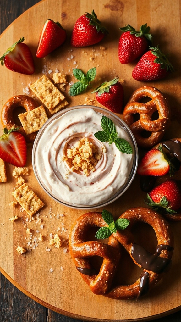 creamy strawberry cheesecake dip