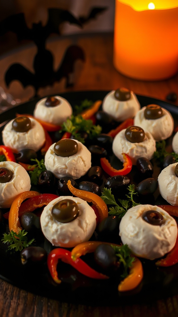 creepy cheese eyeball appetizer