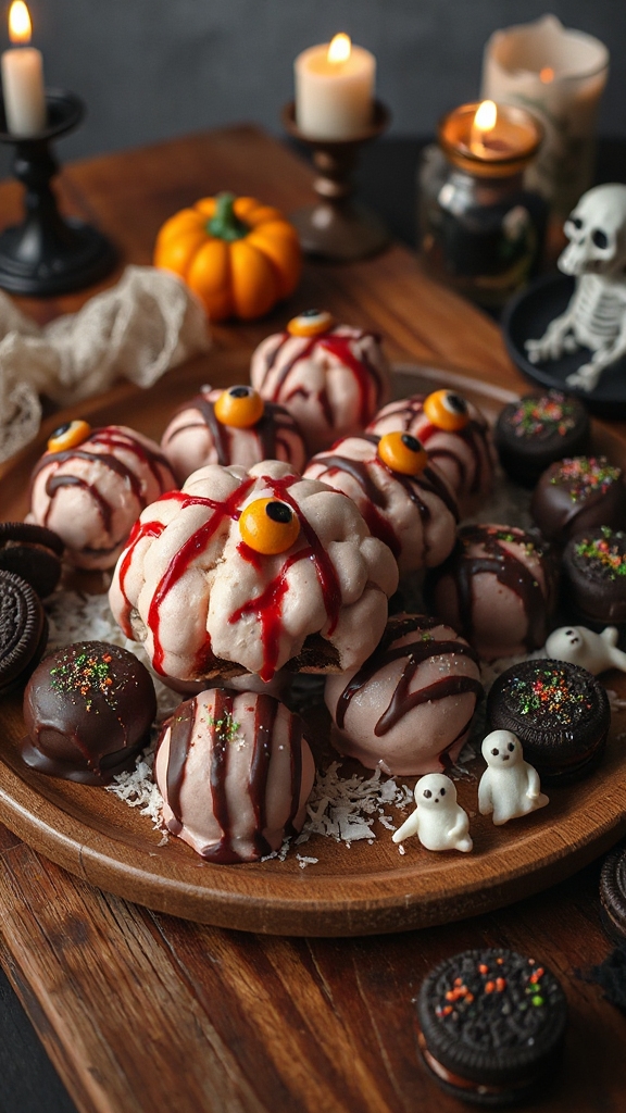 creepy chocolate brain truffles