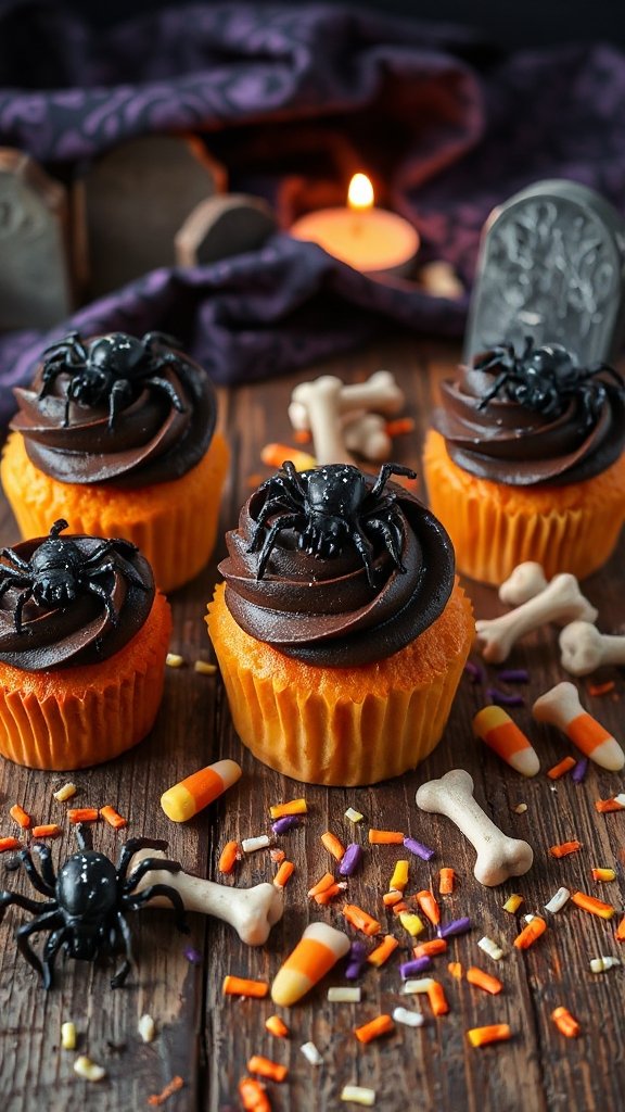 creepy crawly halloween cupcakes