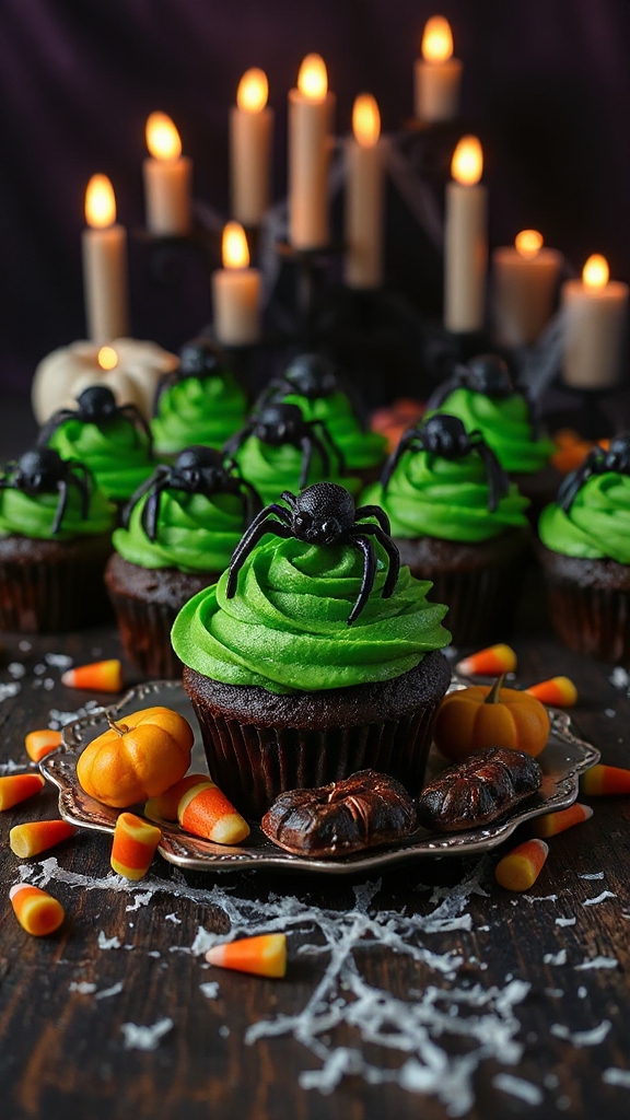 creepy crawly halloween cupcakes
