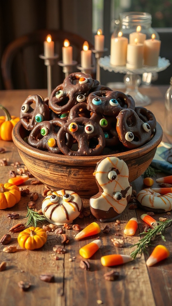 creepy crawly pretzel treats