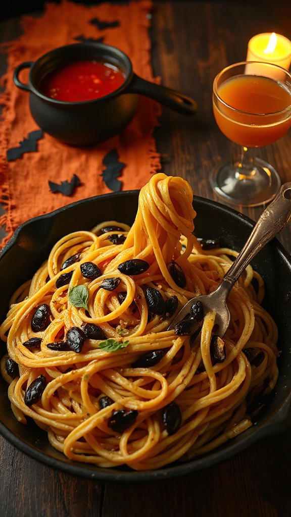 creepy crawly spaghetti dish