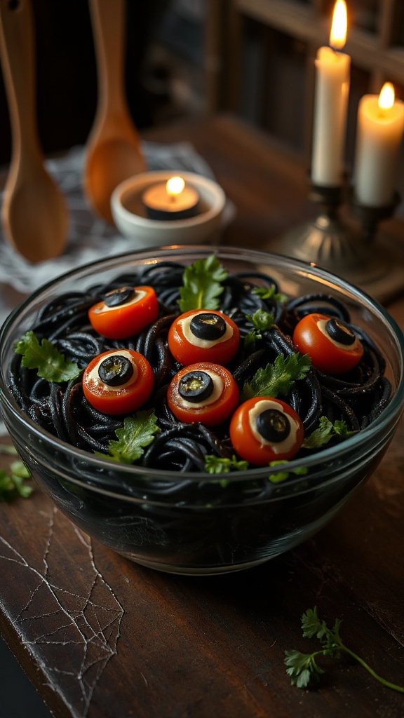 creepy eyeball pasta salad