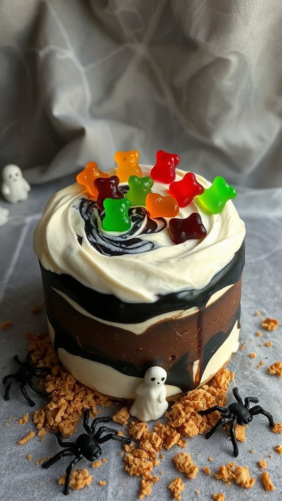 creepy gummy bear cheesecake