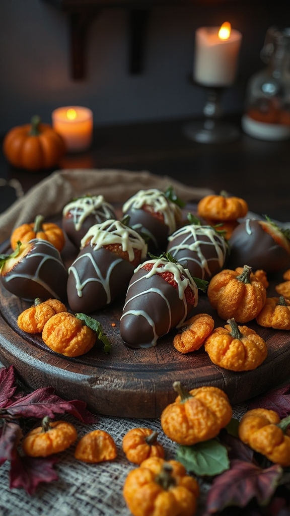 creepy halloween chocolate strawberries