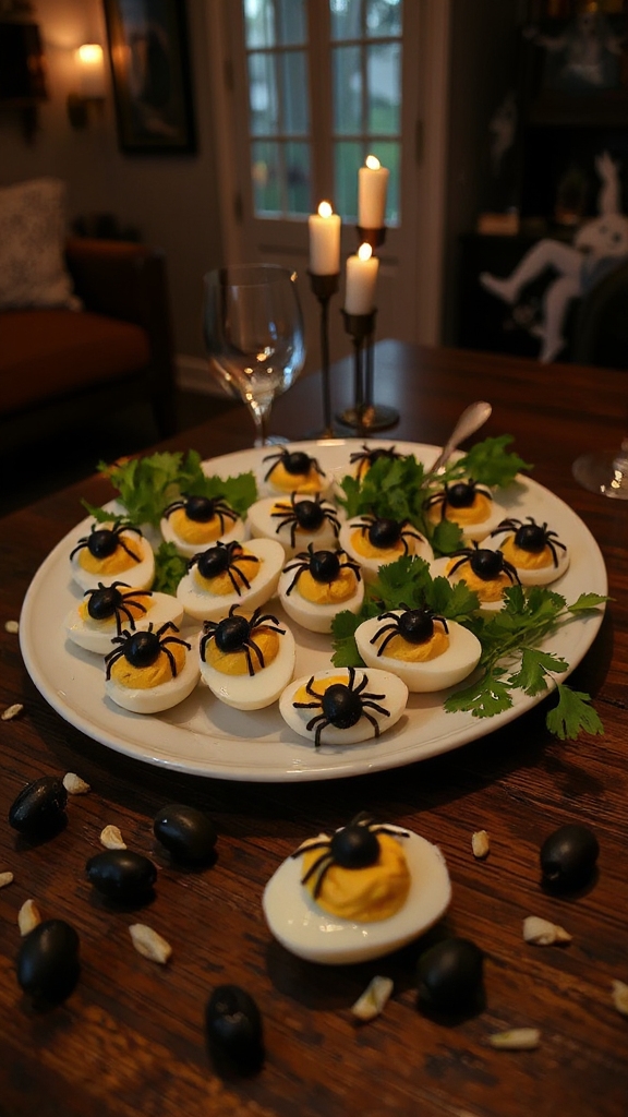 creepy halloween deviled eggs