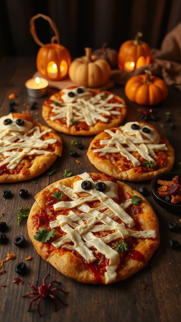 creepy halloween mummy pizzas creepy halloween mummy pizzas