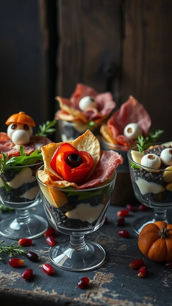 creepy individual charcuterie cups