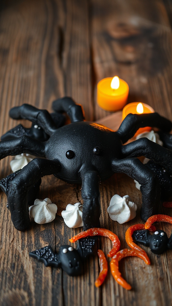 creepy spider themed halloween cookies