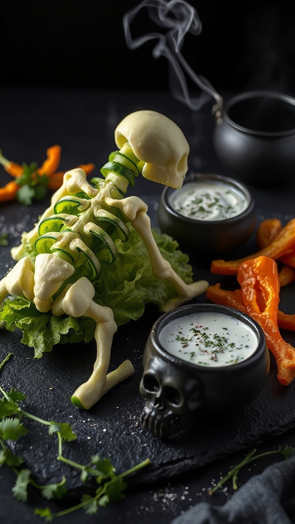 crisp veggie skeleton platter