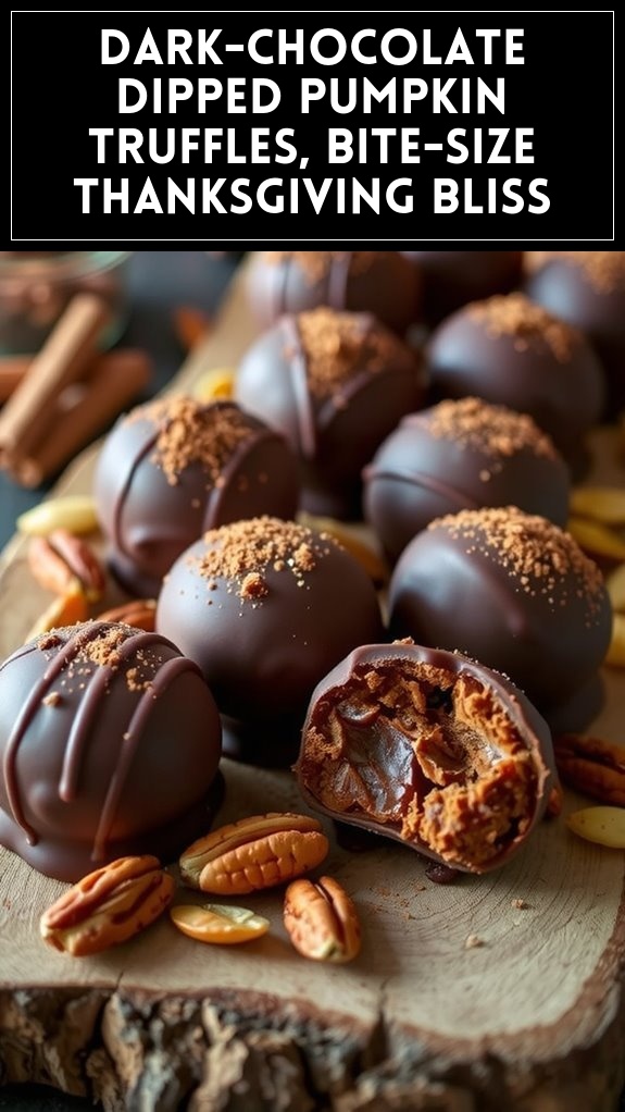 Dark-Chocolate Dipped Pumpkin Truffles, Bite-Size Thanksgiving Bliss