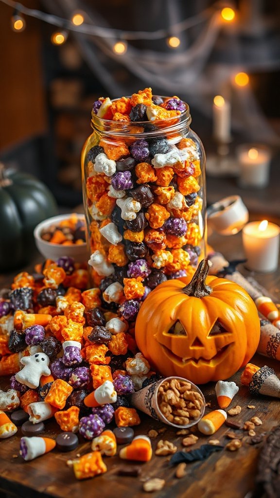 delightful halloween popcorn mix