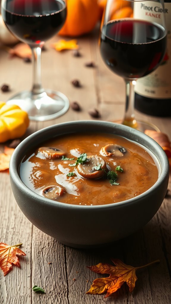 drink pairings for mushroom gravy