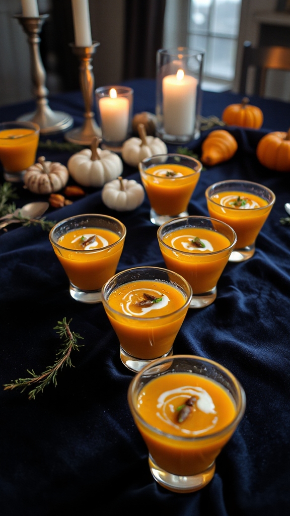 elegant autumn soup shots