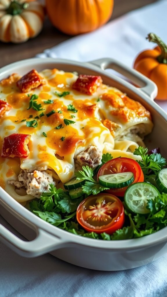 elevate casserole with garnish