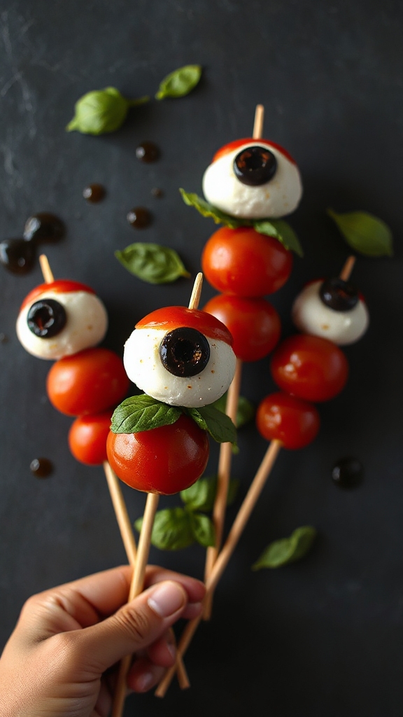 eyeball caprese skewers recipe