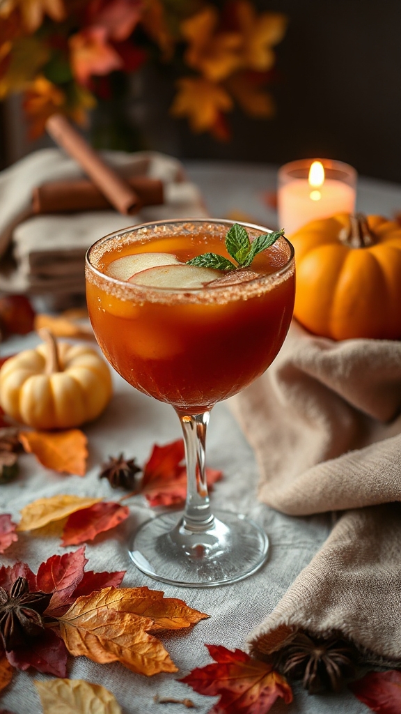 fall inspired pumpkin spice mocktail