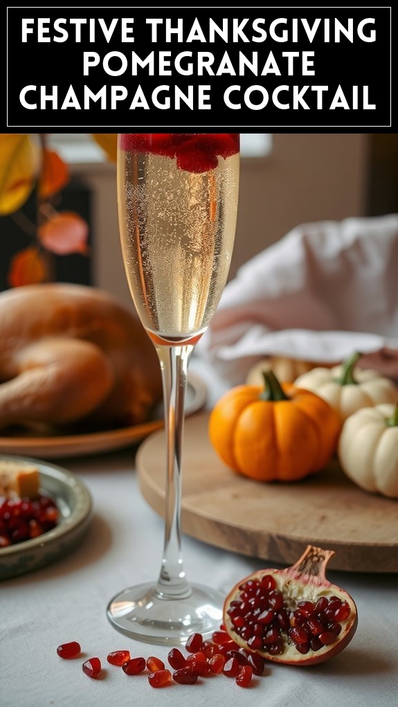 Festive Thanksgiving Pomegranate Champagne Cocktail