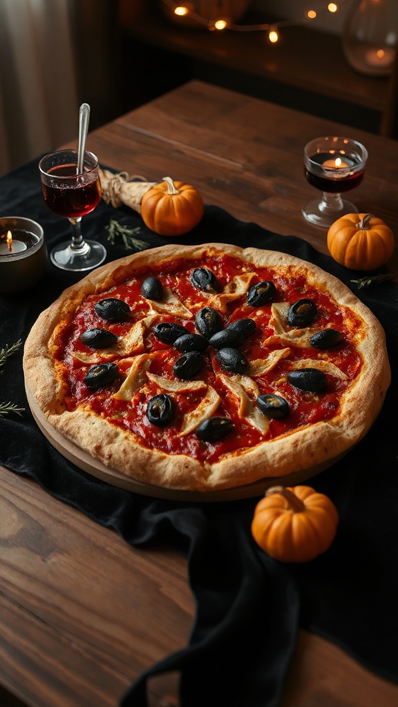 festive black cat pizza