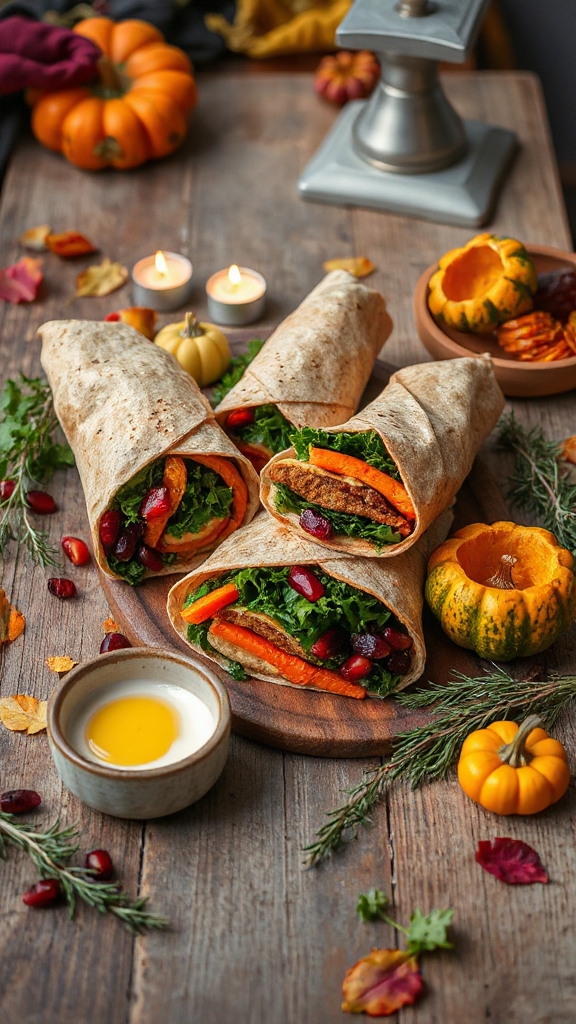 festive falafel halloween wraps