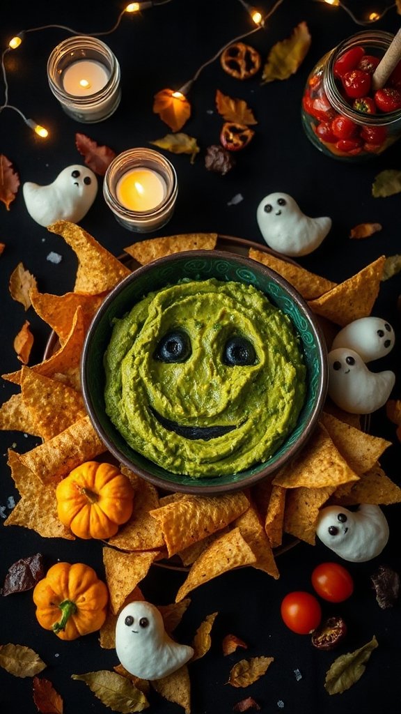 festive ghost shaped guacamole dip festive ghost shaped guacamole dip
