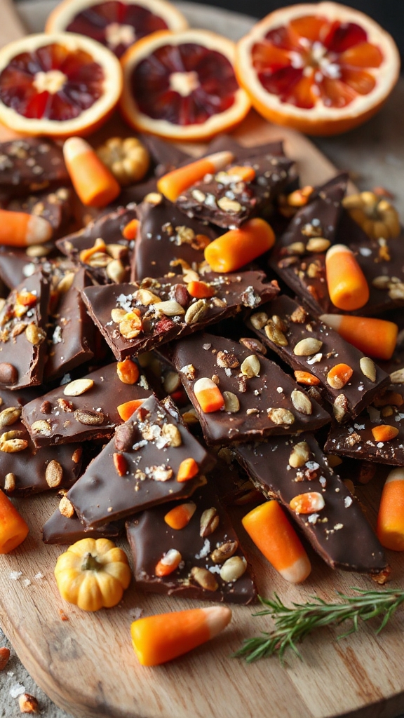 festive halloween candy bark
