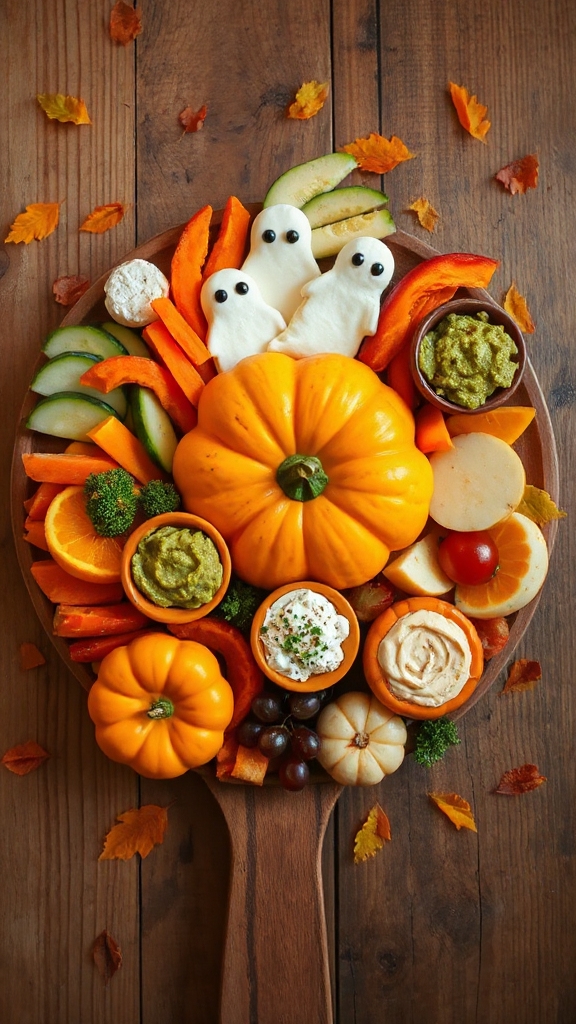 festive halloween cheese board