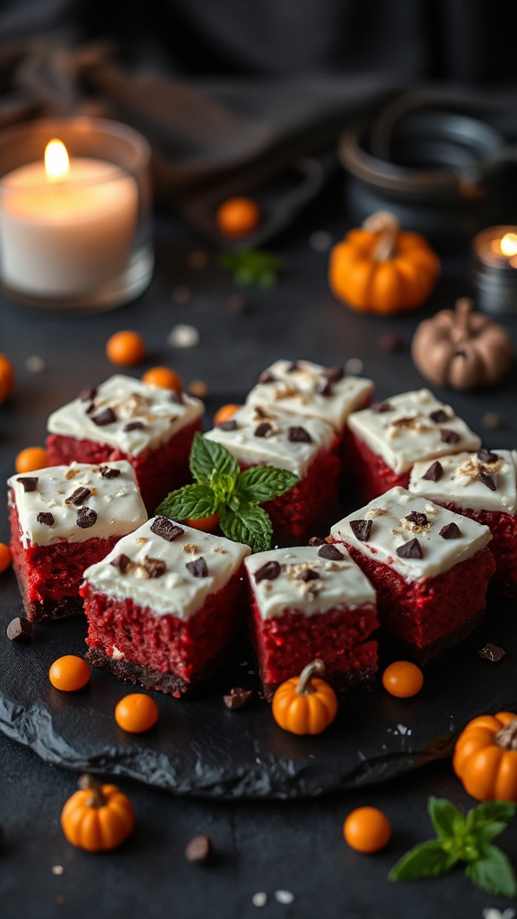 festive halloween cheesecake bites