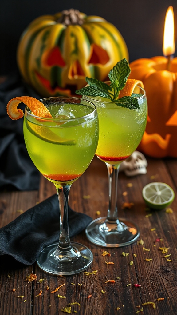 festive halloween citrus cocktail