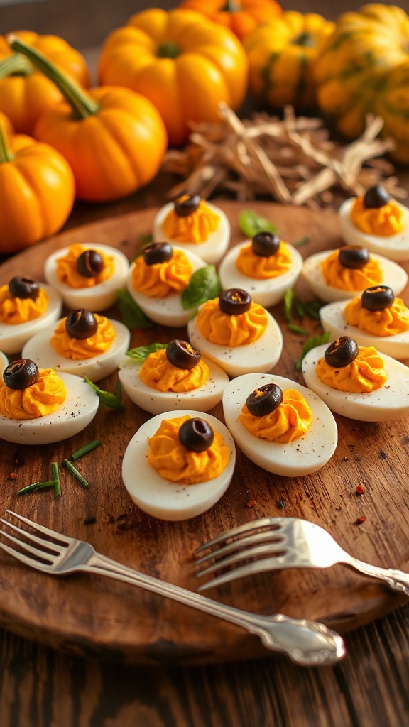festive halloween deviled eggs