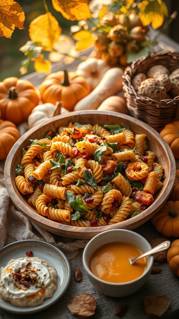 festive halloween pasta salad